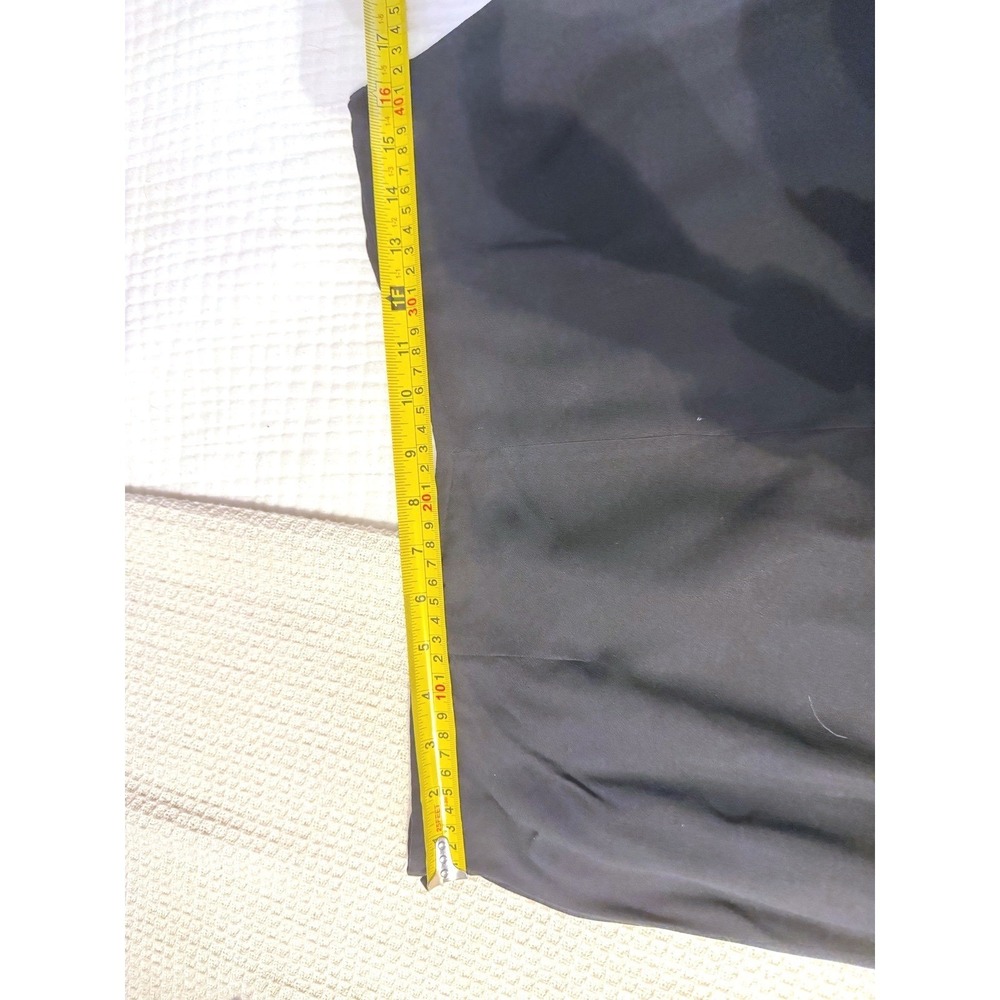 Eileen Fisher 100% Silk Black Wide Leg Cropped Trousers Side Zip Pants Size M - Picture 10 of 13